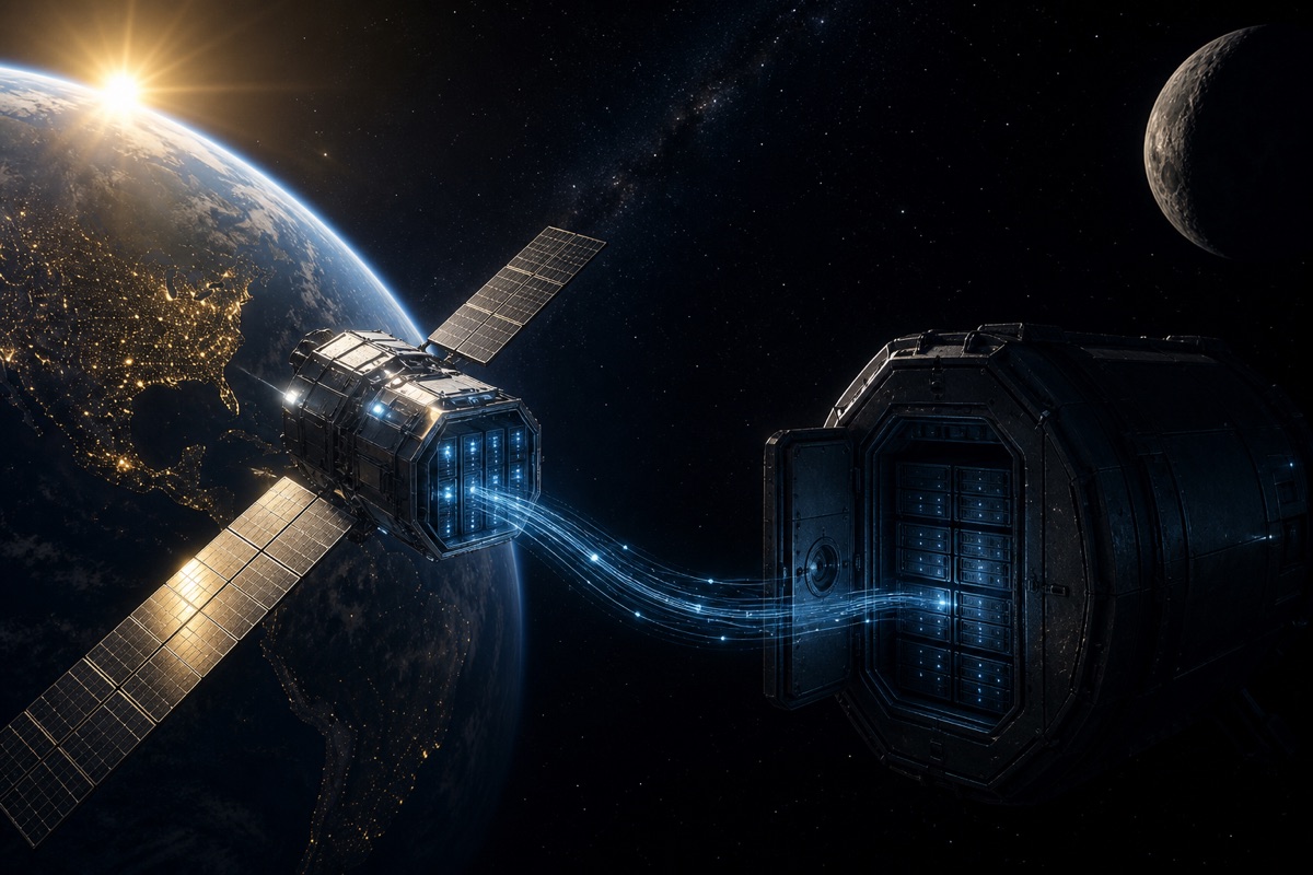 Outer space energy generation, compute and cold data storage